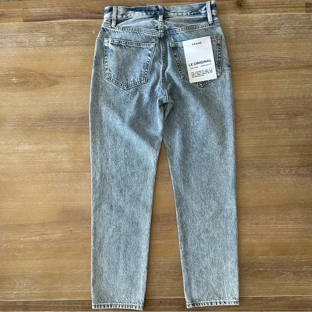 FRAME DENIM Le Original High Rise Slim Straight Leg Jeans Richlake - Picture 4 of 8
